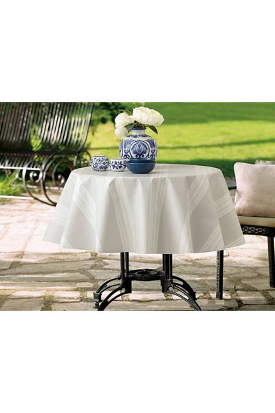 Madame Coco Raymond Tablecloth - Gray / White - 140 Cm