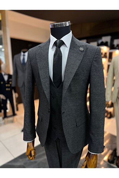 Terziayhan بدلة نحيفة من قماش دوبي المدخن