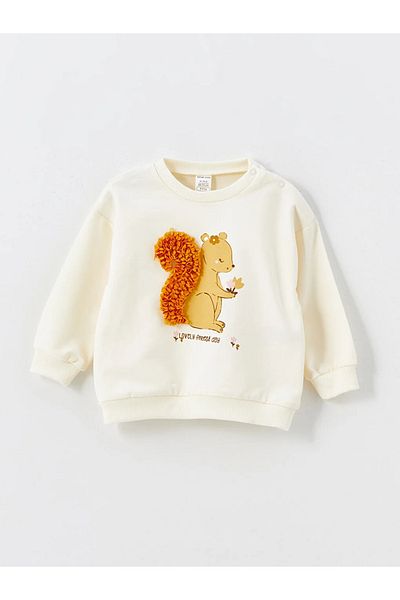 LC Waikiki LCW Baby - Crew Neck Printed Sweatshirt and Leggings for Baby Girl 2 Pieces Set