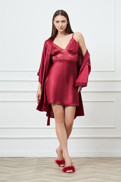 GIONA Satin Nightgown Dressing Gown Set