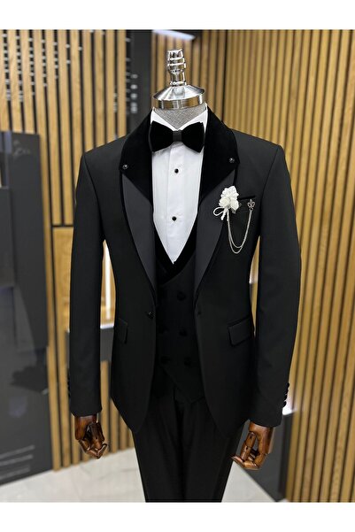 Terziayhan 017 Model Slimfit Groom Suit Shawl Collar Suit
