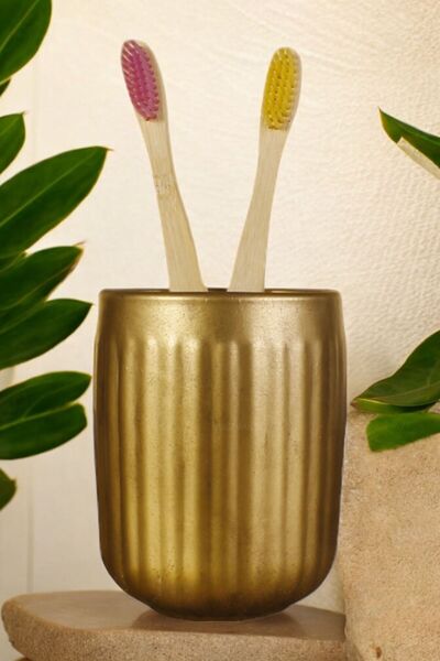 Star Master Diş Fırçası Kabı Diş Fırçalığı Fırçalık Altın Eskitme Renk Model 11