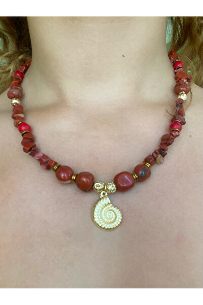 Bohem Shop Gold from Natural Stones - Summer Necklace, Starfish and Conch Jew...