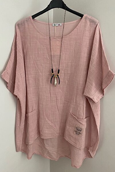 AYASOFYA OTANTIK Kadın Pudra Italyan Kolye aksesuarlı Torba Cepli Kısa Kollu ...