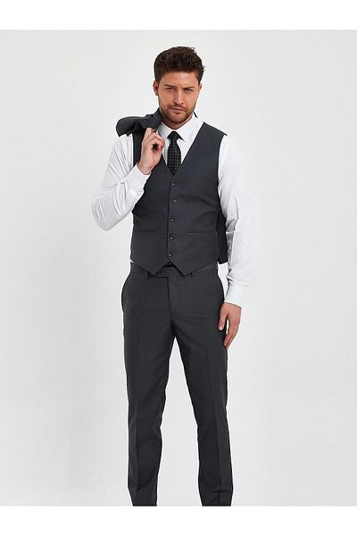 Terziayhan Tailor Ayhan anthracite 5 button vest slimfit suit