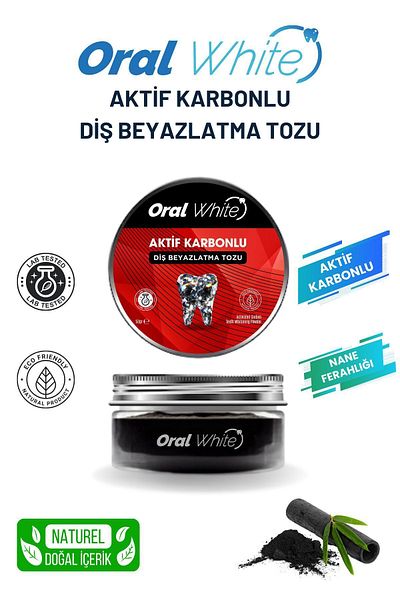 Oral White مسحوق تبييض الأسنان بالكربون المنشط 50 جرام