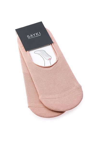 Hatemoğlu Beige Plain Cotton Double Ballerina Socks