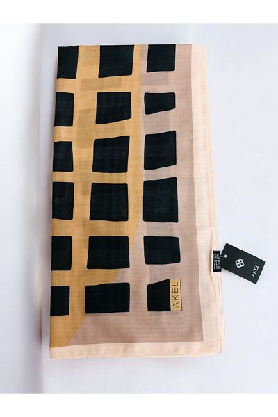 Akel 95x95 Ethnic Patterned Digital Soft Scarf