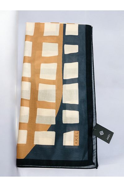 Akel 95x95 Ethnic Patterned Digital Soft Scarf