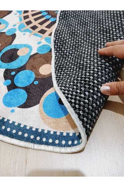 Ardizayn Positano Set of 3 - Non-Slip and Cotton Based Round Bath Rug (100x100-60x60-40x60 cm)