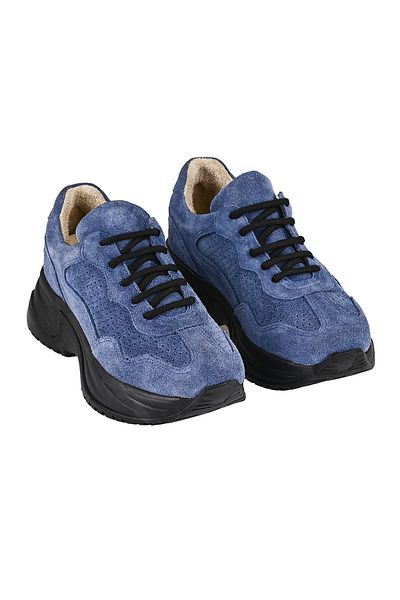 NOOSY Γυναικείο Sneaker από Γνήσιο Δέρμα Σκούρο Ναυτικό Μπλε-Γκρι