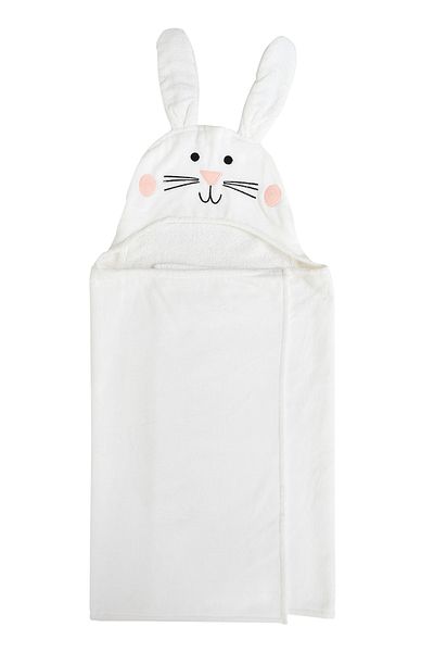 Gambino Rabbit Patterned Organic Cotton Baby Bath Towel-swaddle