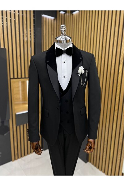 Terziayhan 017 Model Slimfit Groom Suit Shawl Collar Suit