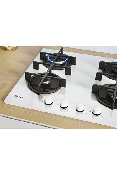 Candy Döküm Izgara Beyaz Cam Ankastre Ocak