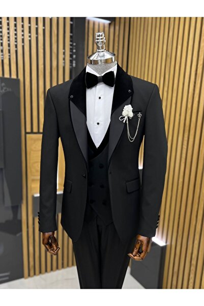 Terziayhan 017 Model Slimfit Groom Suit Shawl Collar Suit