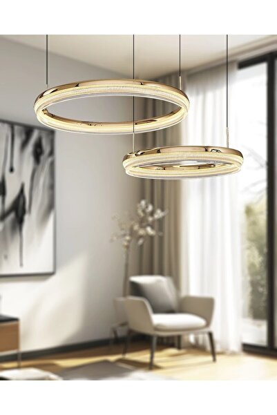 Özcan Aydınlatma 2731-2A-03 Orfe 2'Li Avize 40+50 Sarı