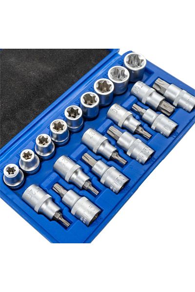 Titi 5440 1/2'' Inner-Outer Torx Socket Wrench Set 19 Pieces
