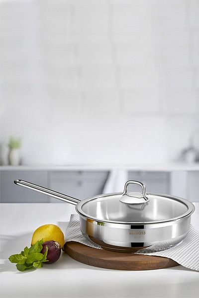 Amboss Saphire 24x06 Pan Glass Cover - Stainless Steel and Induction Base
