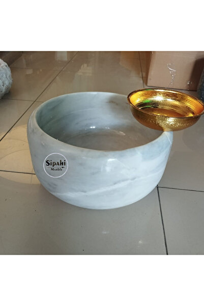 SİPAHİMARBLE Afyon Beyaz Kabak Model Kurna