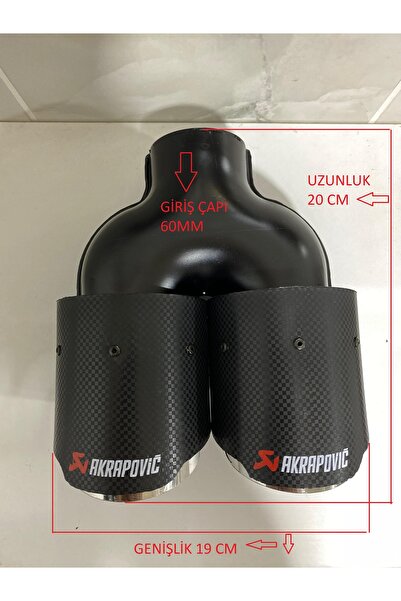 Mayuk Dizayn Akrapovic 90MM SİYAH ÇİFTLİ EŞİT Egzoz ucu Her araca uyumlu 1 Adet