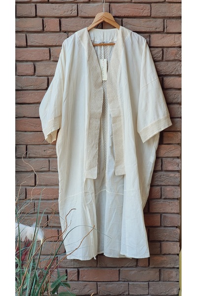 Park Moda Kimono Ham Pamuk Otantik Nakışlı Jakarlı