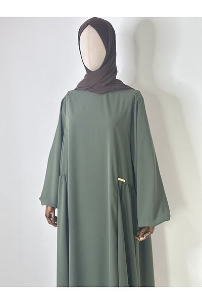 R&S modibone Green Medina Silk Fabric - Hijab Loose φόρεμα για Hajj και Umrah