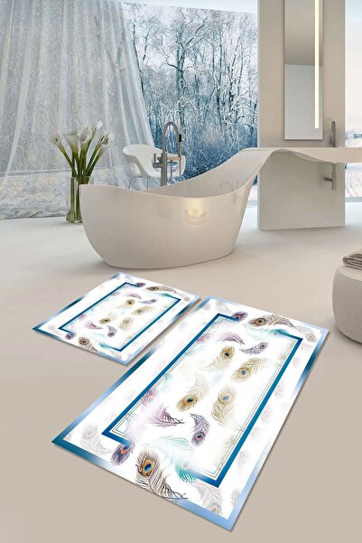 YTR HOME Набір з 2 килимків для ванни з нековзною основою, що миються, стійки...