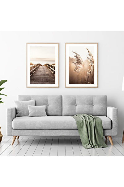 Dekorsiahome 2-dijelna slika u drvenom okviru BrownDuo