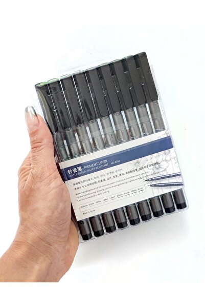 Poli Art Design Pigment çizim kalemi 9'lü set