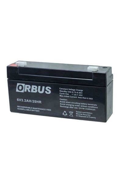 ORBUS 6 Volt 3.2 Amper Yatay Akü 134*34*60 Mm-0,6 Kg.