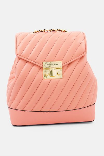 Michael Kors Women Brand Logo Backpack 24 L x 27 H x 13 W cm, Rose Pink