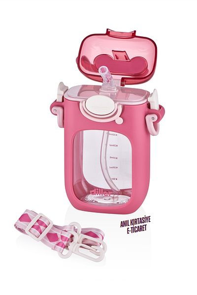 Vagonlife 400ml Tritan Water Bottle - 2 DiFFerent Colors, Neck Strap, Straw Cleaning Brush GiFt