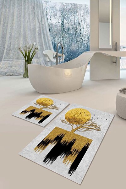 YTR HOME Набір з 2 килимків для ванни з нековзною основою, що миються, стійки...