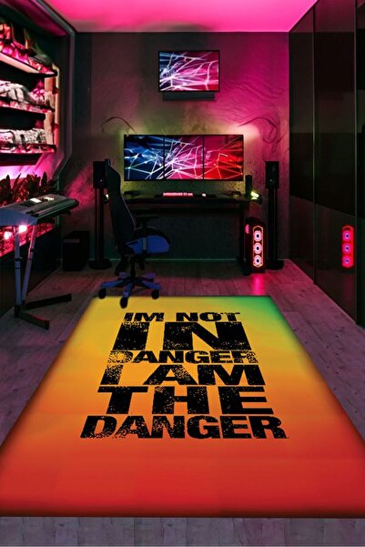 YTR HOME Dijital Baskı Yıkanabilir Kaymaz Taban Gamer Halısı Genç Odası Oyunc...