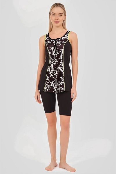 ALFASA lycra and Zippered Women's Swimsuit - Tights Detailed