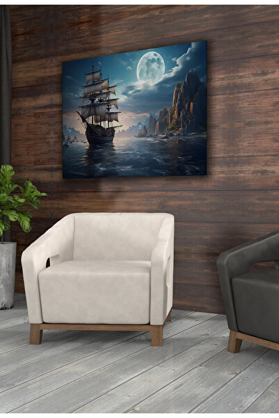 AR AJANS KANVAS TABLO Pictură decorativă pe pânză de mare în lumina lunii