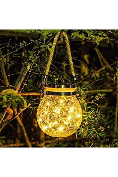 SD WORKS Solar Cracked Bottle Lights Güneş Enerjili Cam Sarkıt Bahçe Teras Ba...