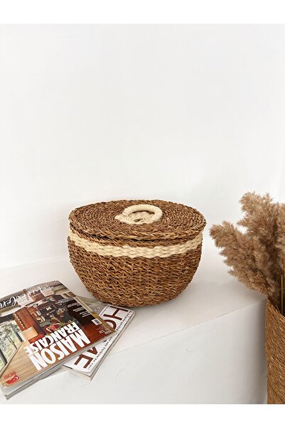KaiHome Wicker Lid Basket and Bathroom Organizer