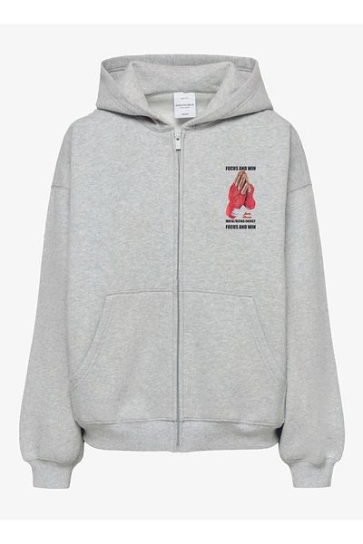 LAURELS Unisex Oversize Hooded Sweatshirt - Focus And Win Zippered, Seasonal