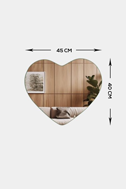 Decorita Ayna | Düz Ayna - Füme Ayna | Kalpli Ayna | 2'li Takım