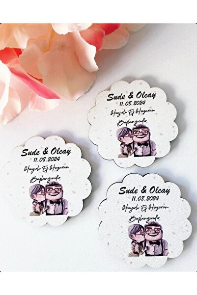 Magnet Söz , Nişan, Nikah Hatırası Ahşap 25 Adet