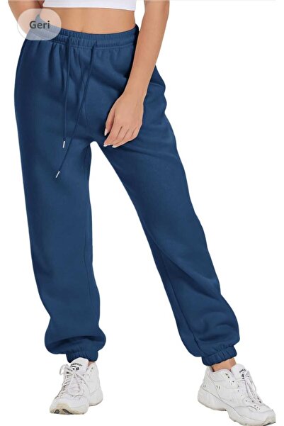 TNR SPORT Üç İp Pamuklu Kışlık Jogger Paça Geniş Kalıp Rahat Giyim-Unisex