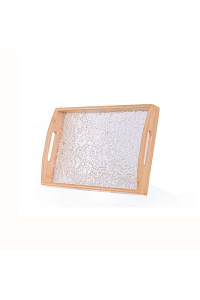Altabi Large Size Bamboo Tea Tray - Presentation Plexi