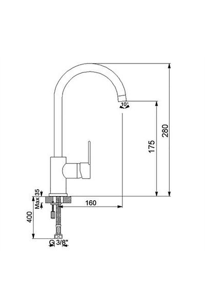 Newarc Black Domino Swivel Sink Faucet -971731b