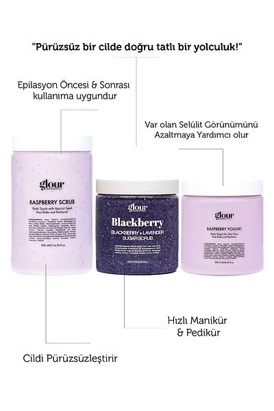 GLOUR Revitalizing and Moisturizing Raspberry & Blackberry Peeling and Body Yogurt Set