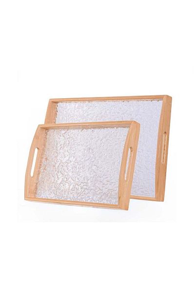 Altabi 2-piece Bamboo Tea Tray - Presentation Plexi