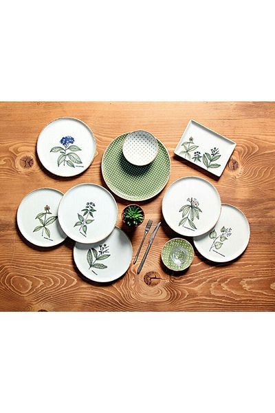 Porland Green Days 30 Piece Breakfast Set for 6 People