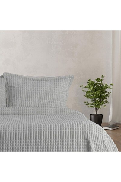 Merinos Modern Line Gri Çift Kişilik Yatak Örtüsü Takımı