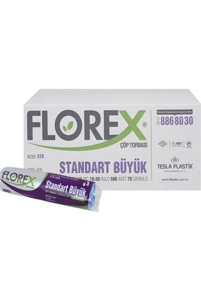Florex Blue Large Garbage Bag - 70 Gr. (50 Rolls / 500 pieces)