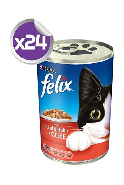 FELIX Purina  Sığır Etli Ve Tavuklu Kedi Konservesi 400 Gr X24